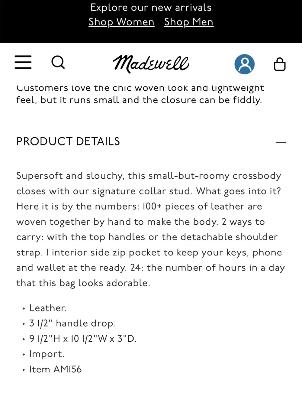 Madewell woven leather The small transport crossbody